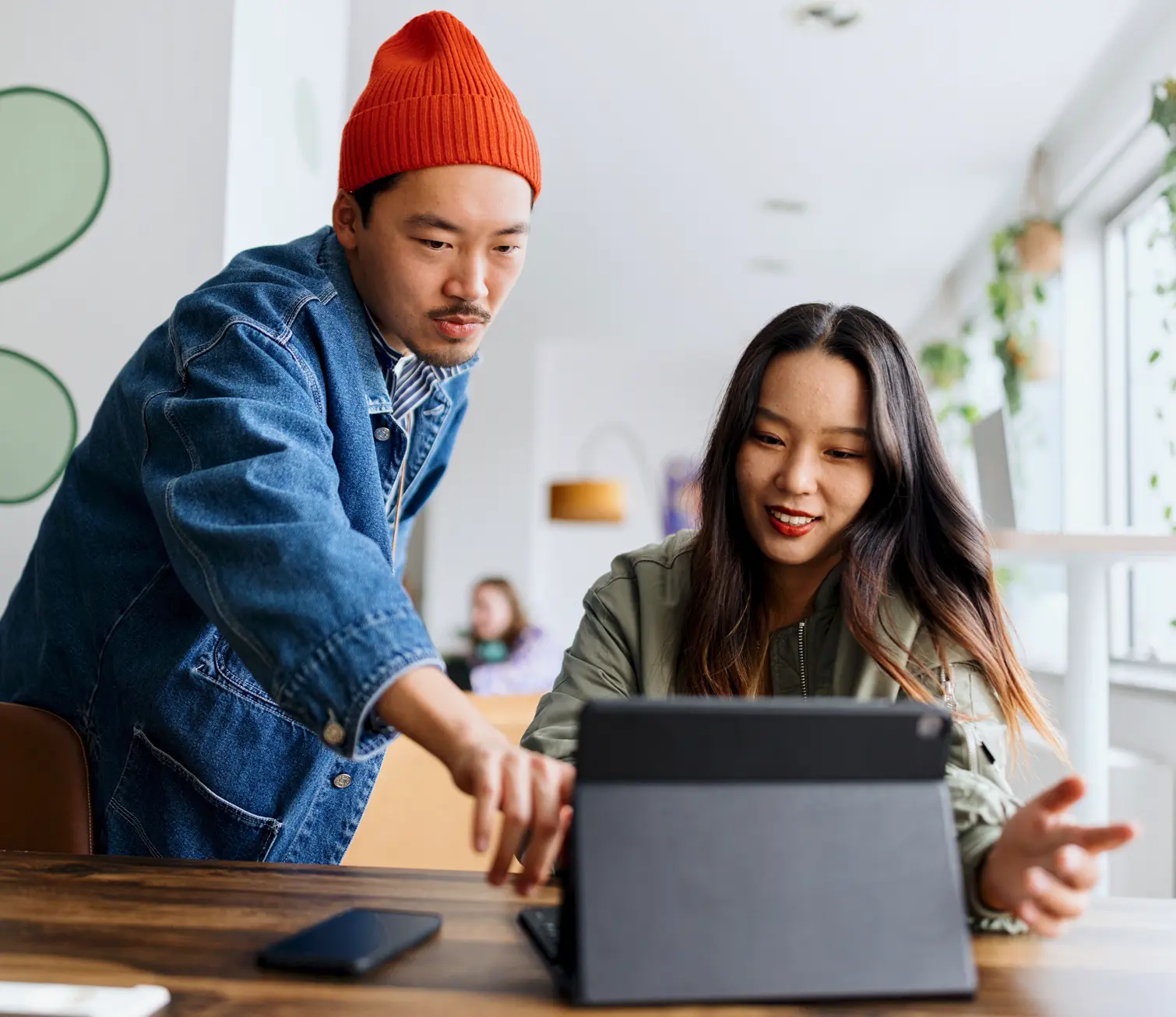 Office workers managing windows hosting