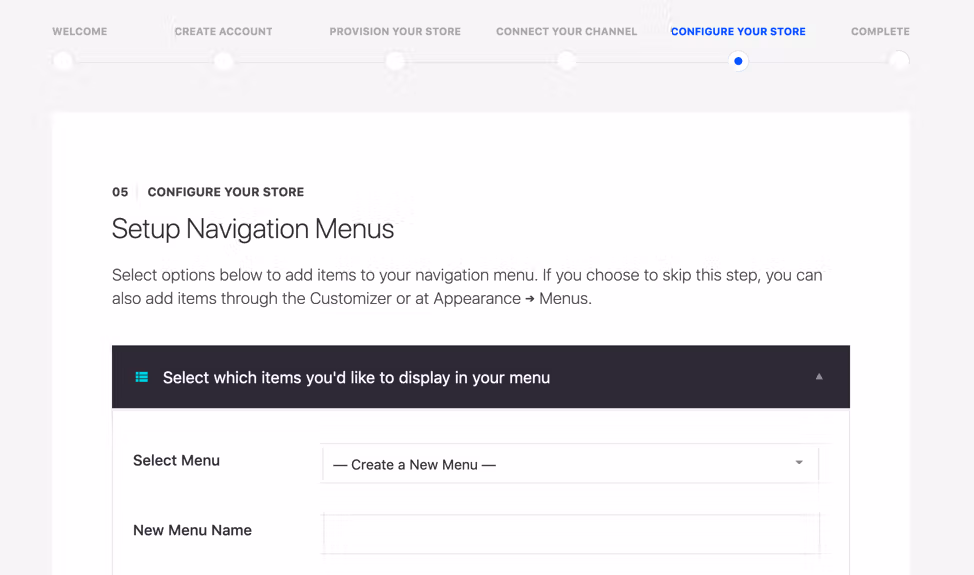 bigcommerce navigation setup