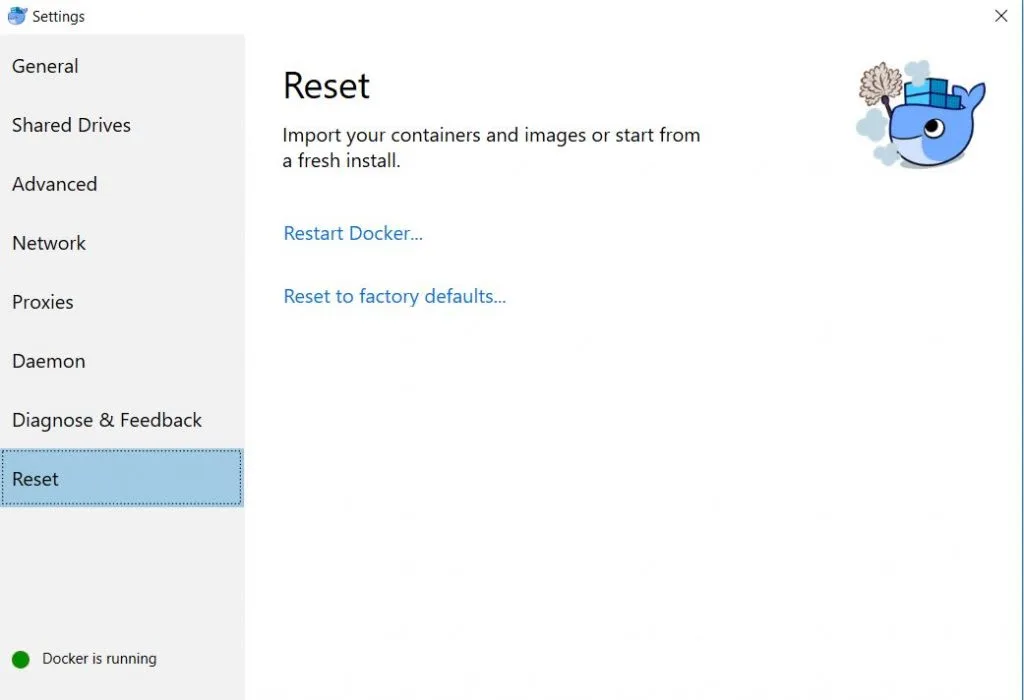 docker reset config for wp local