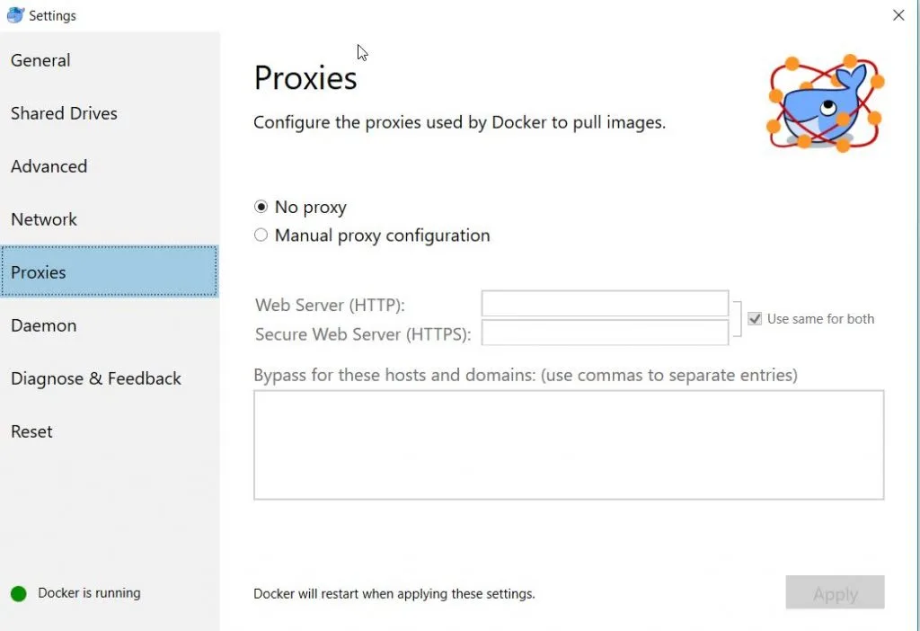 docker proxies config for wp local