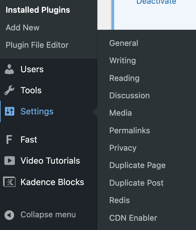 Duplicate Page submenu in WordPress
