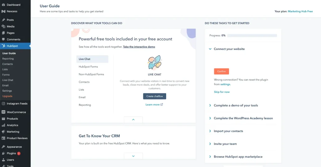 hubspot plugin user guide screenshot