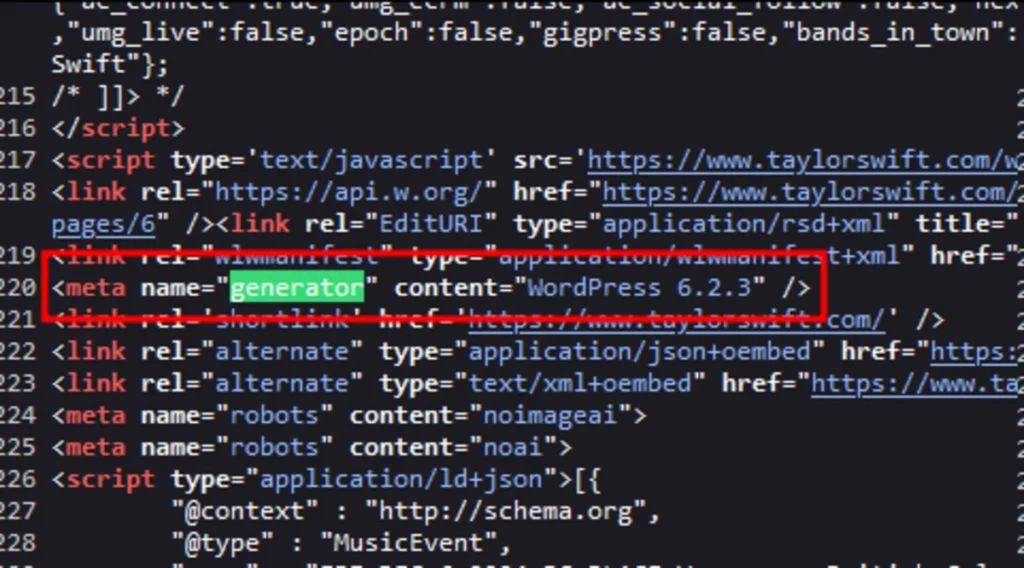 How to check that a site is actually using WordPress.