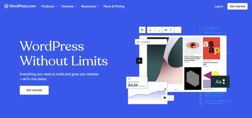 WordPress.com’s homepage.