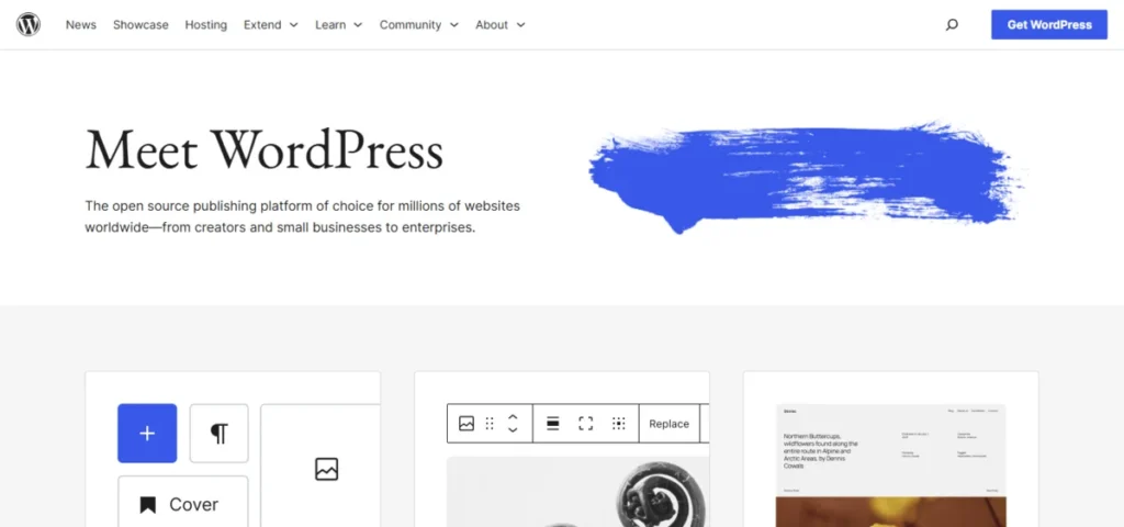 WordPress.org’s homepage.