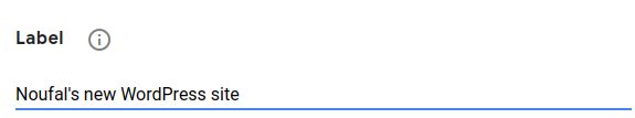 Enter a name for the label that identifies the keys for internal reference.