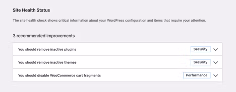 wp troubleshooting site health status