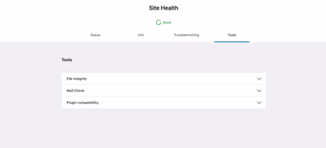 wordpress troubleshooting tools page