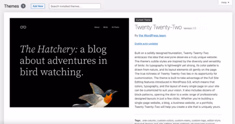 wordpress default theme