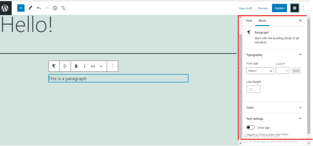 gutenberg edit block