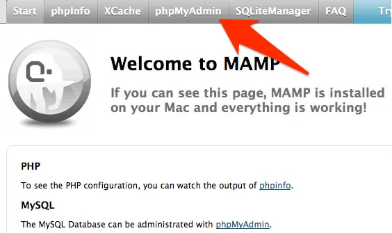 wp install mac create database