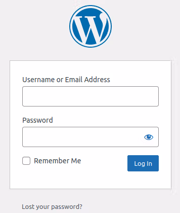 wordpress login screenshot