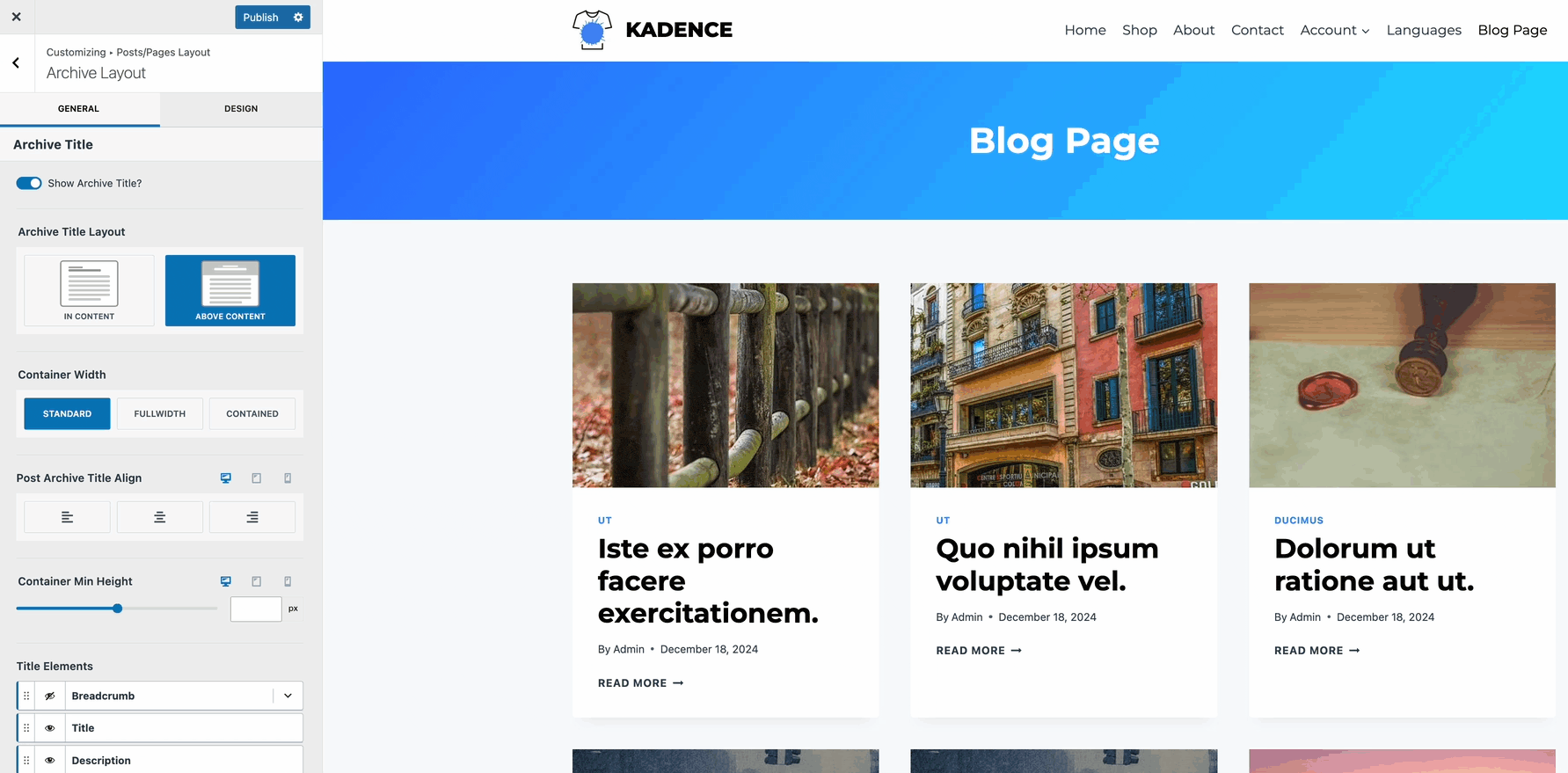 Archive Layout Demo