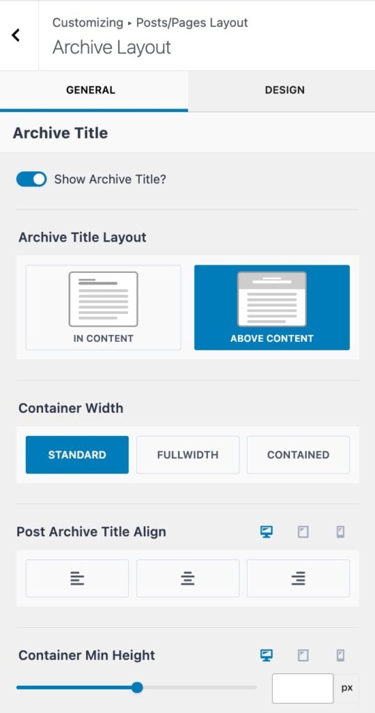 Title Settings
