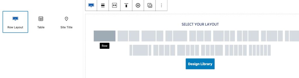 Row layout block