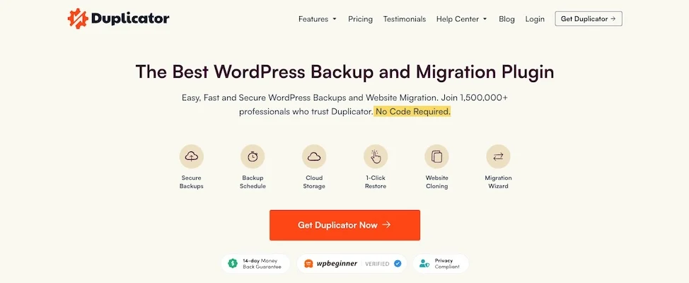 wp backup plugin duplicator