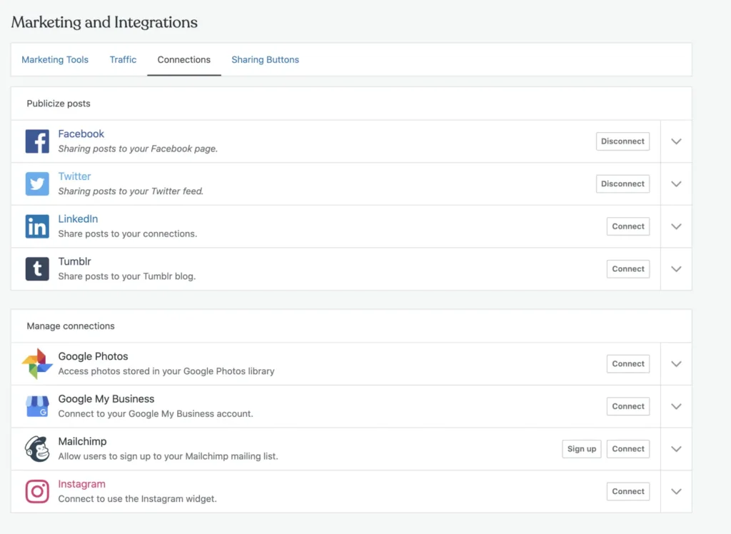 jetpack plugin marketing and integrations