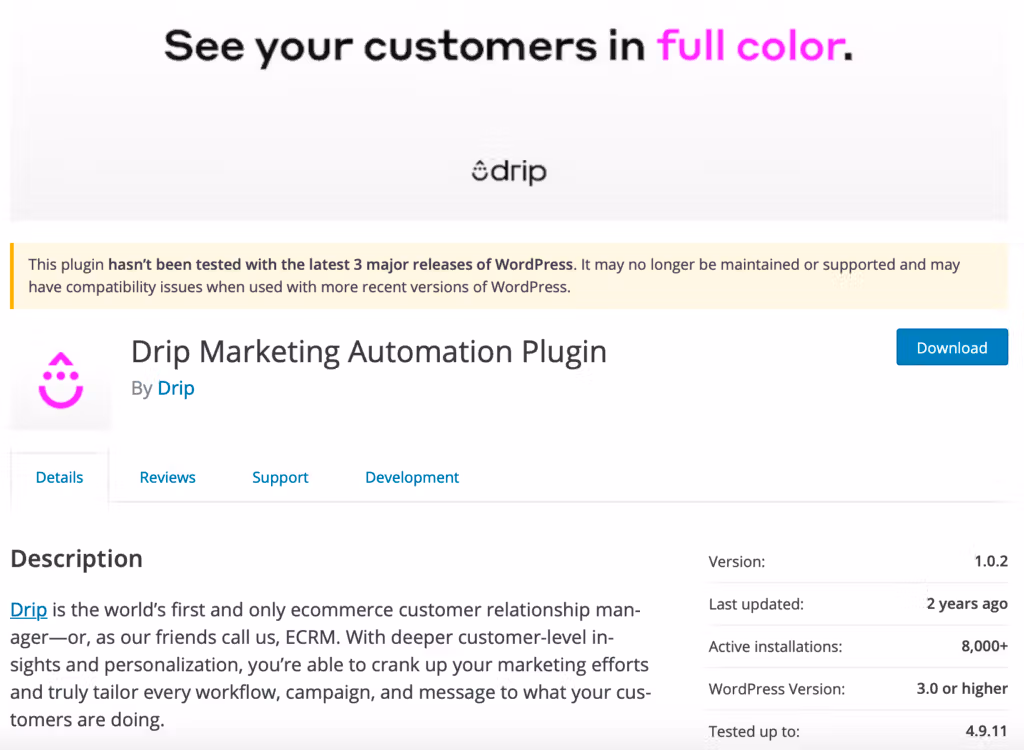 drip marketing automation plugin