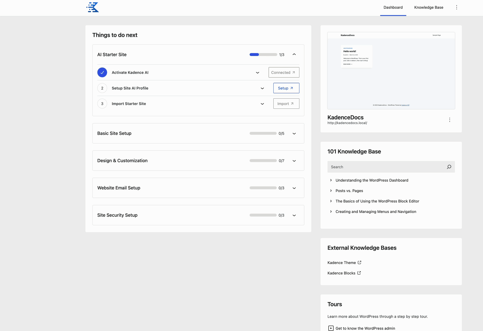 Setup Site AI Profile