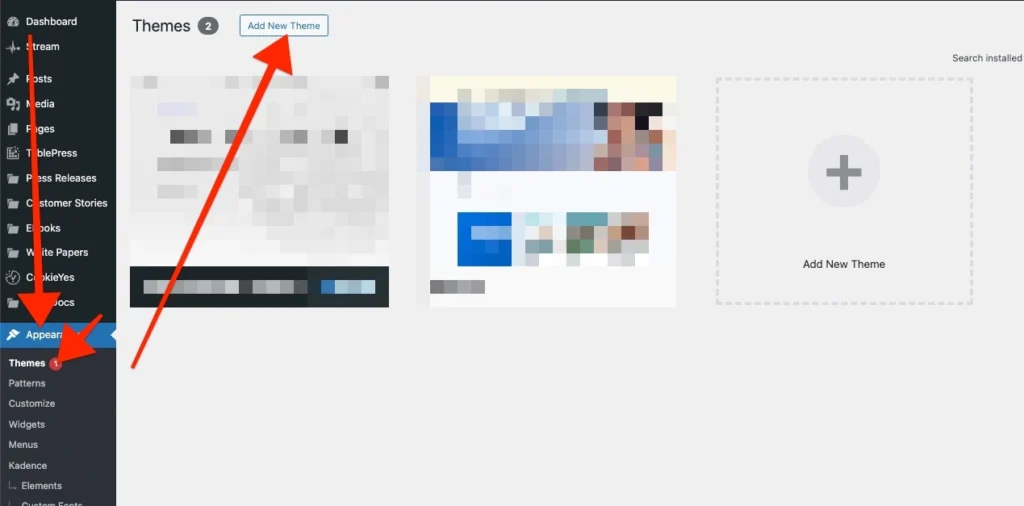 wordpress blog add a new theme