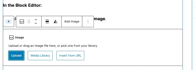 upload wordpress image to page