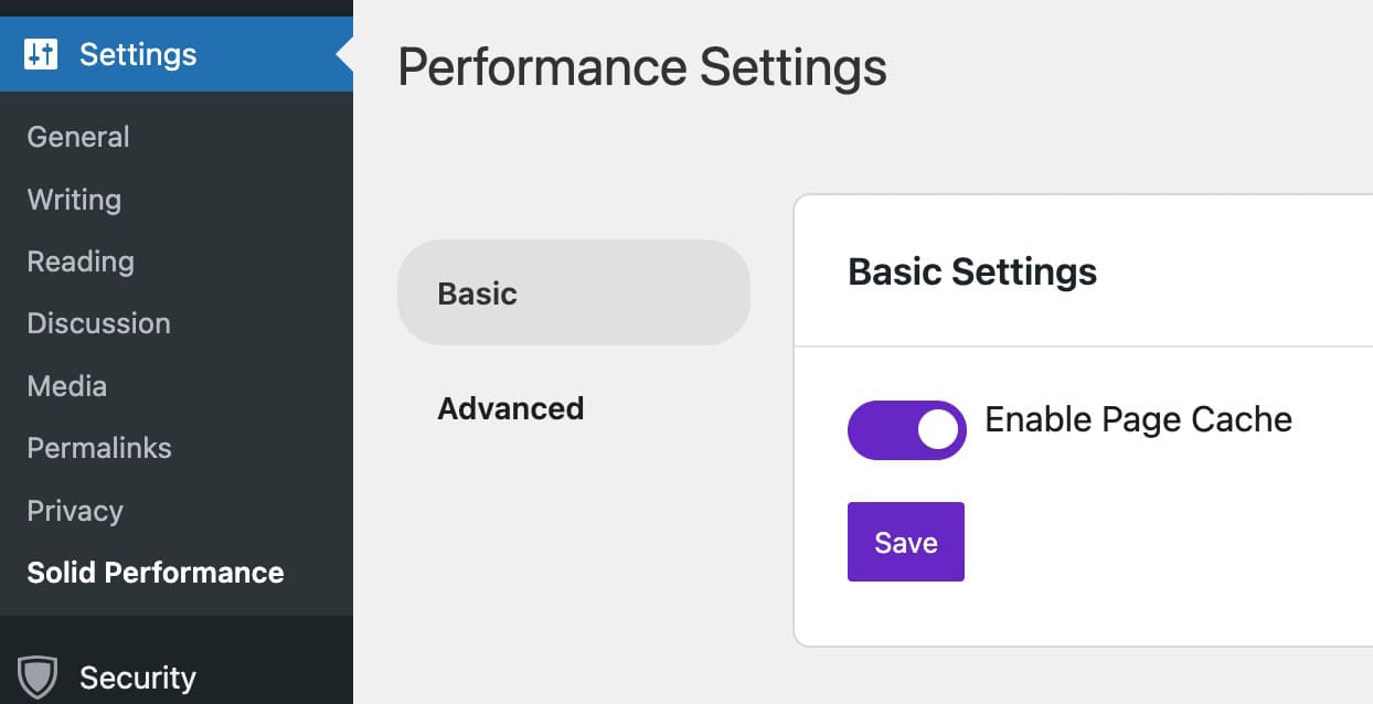 Enable Page Caching