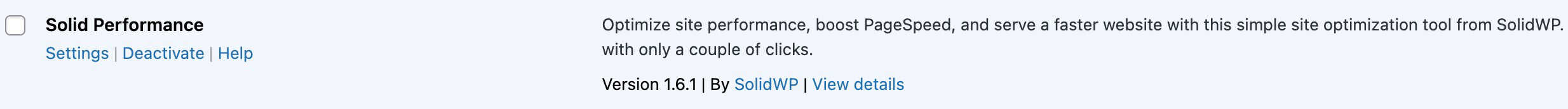 Solid Performance Plugin