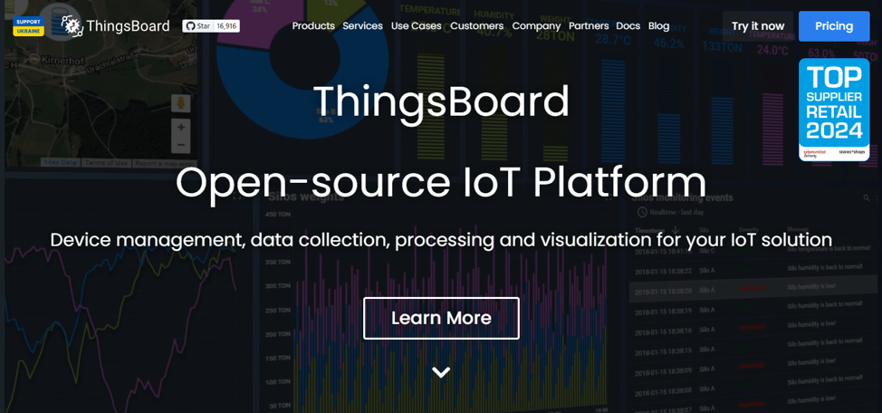 ThingsBoard’s homepage.