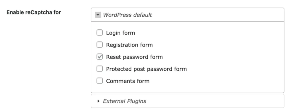 Enabling reCaptcha