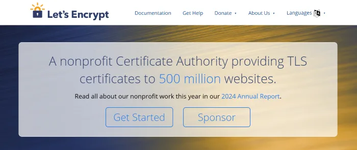 Let’s Encrypt homepage