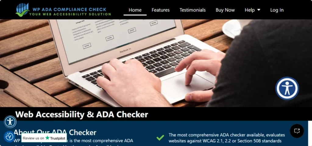 The WP ADA Compliance Check Basic plugin’s homepage.