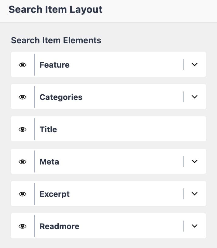 Search Item Elements