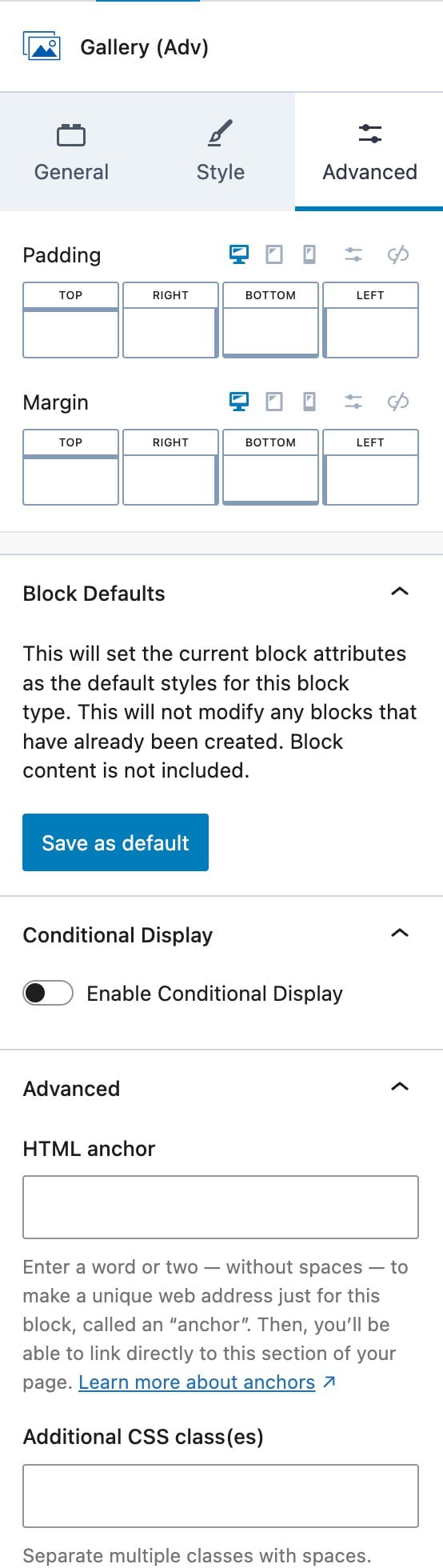 Advanced Settings