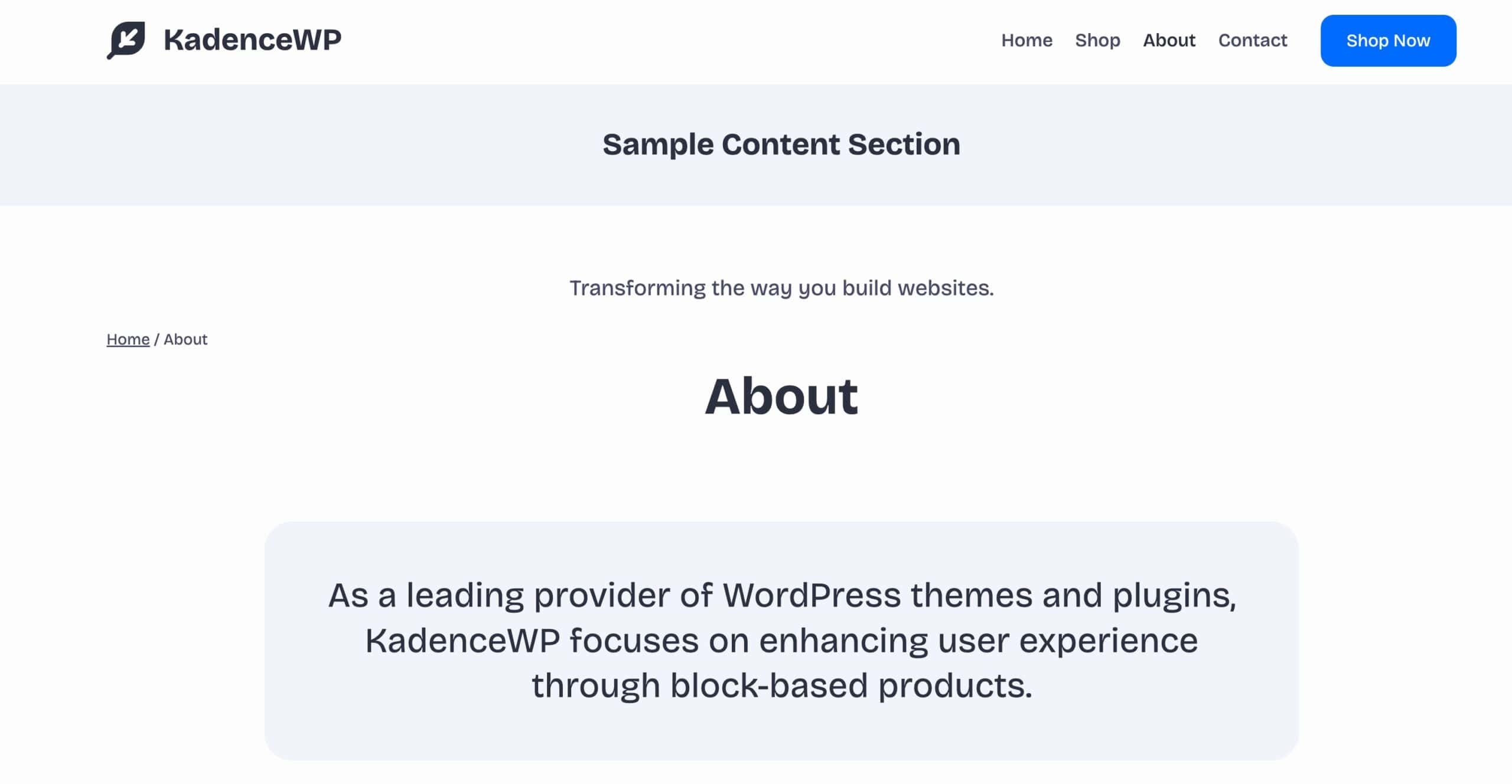Content Section Result