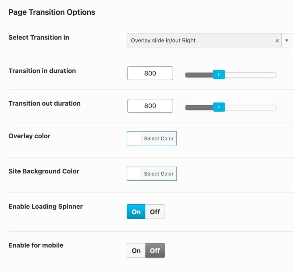 Transition Settings 2