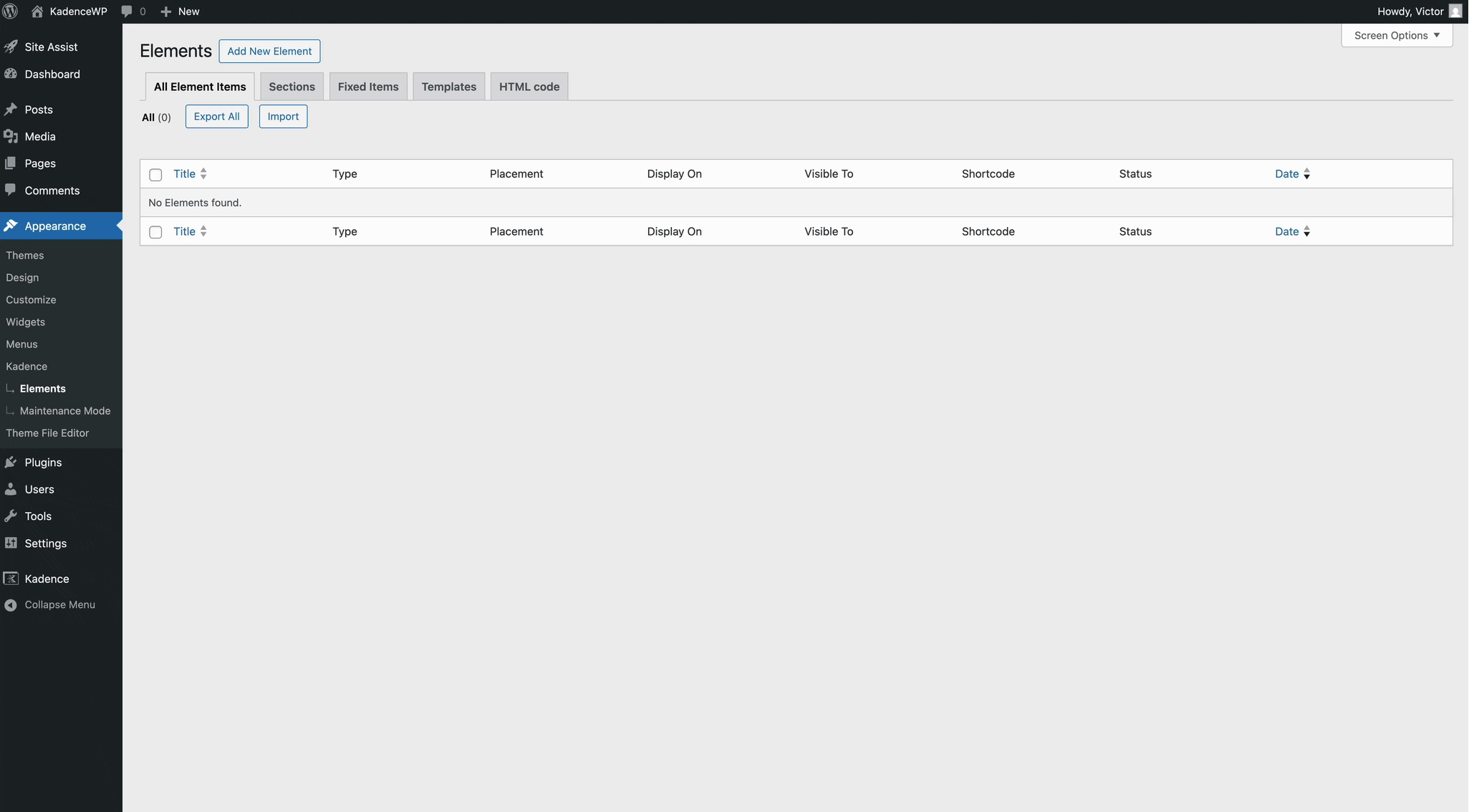 Creating a Template Element