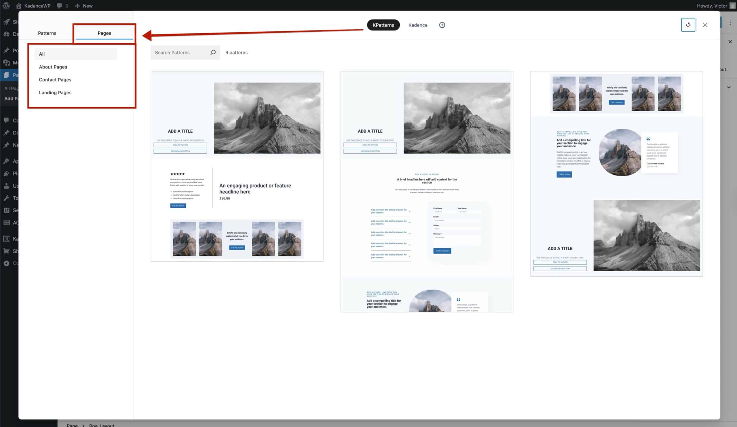 Pattern Hub Pages