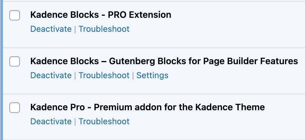 Kadence Required Plugins