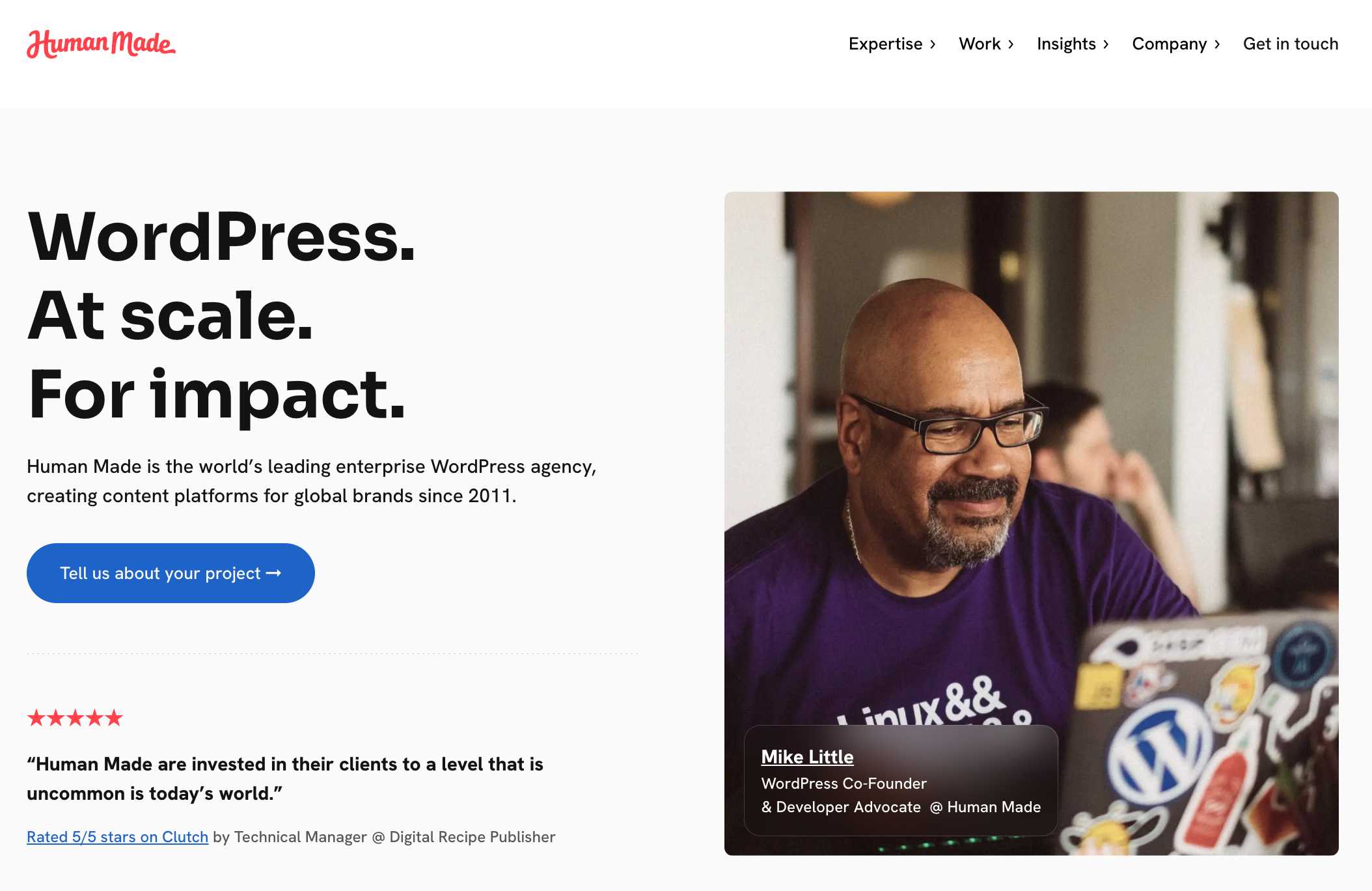 Human Made – Home page snapshot