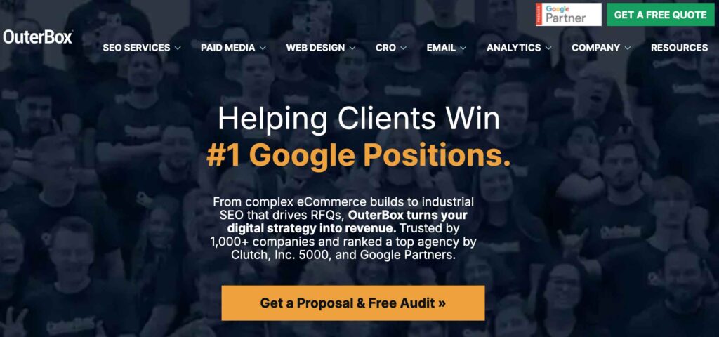 OuterBox home page snapshot