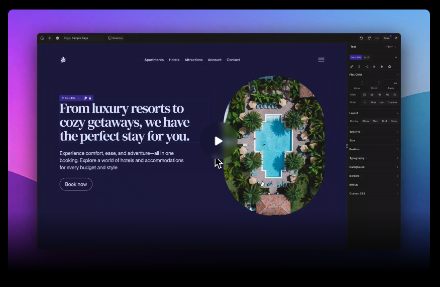Oxygen WordPress page builder interface