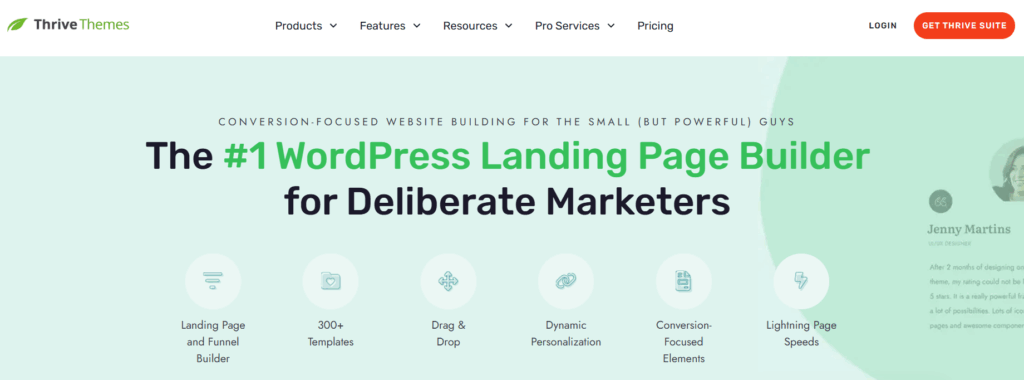 Thrive Architect page builder