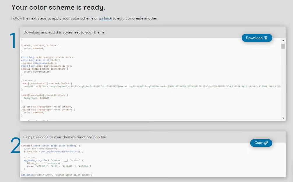 download color scheme