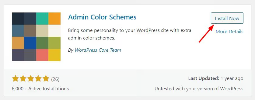 install admin color schemes