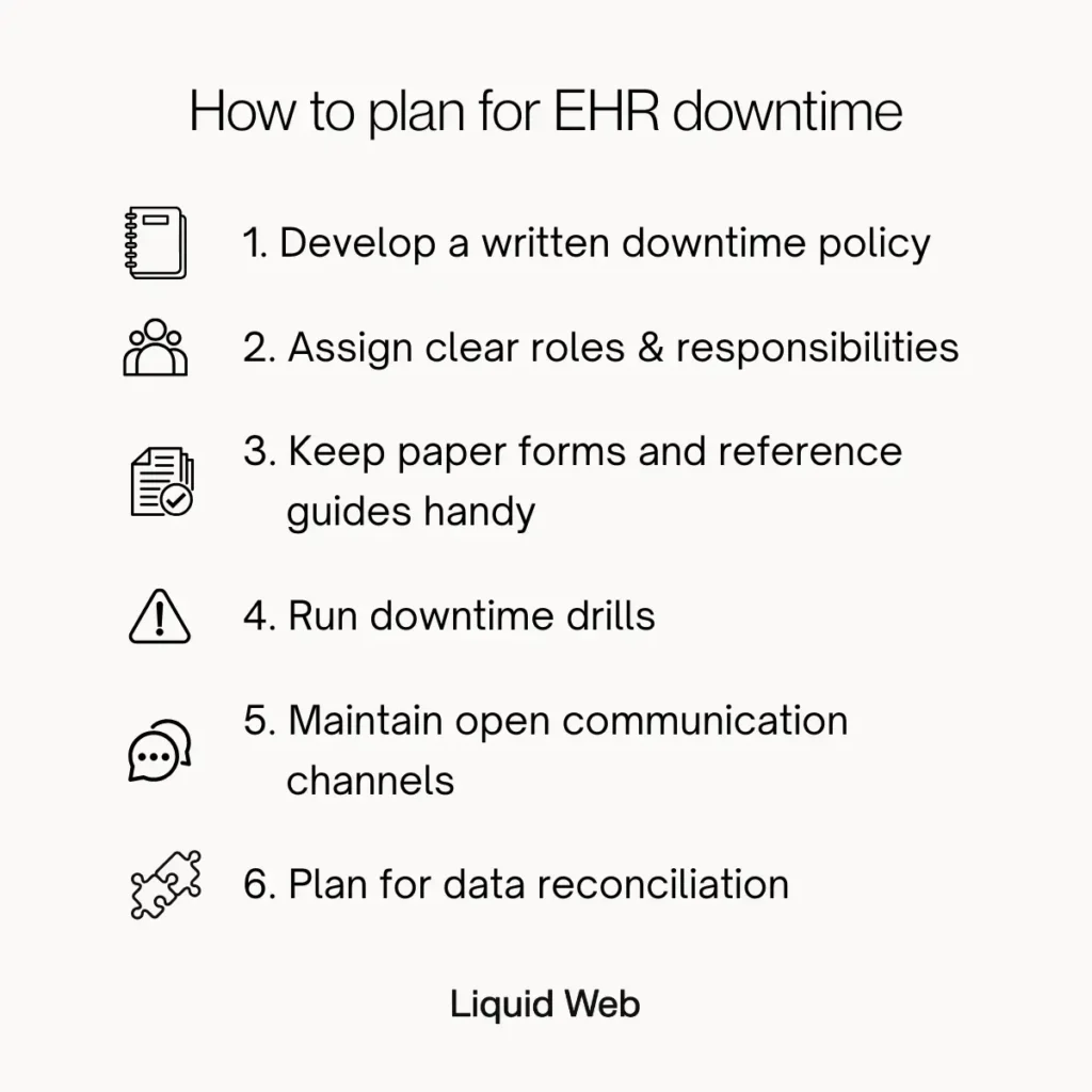 how to plan for ehr downtime infographic