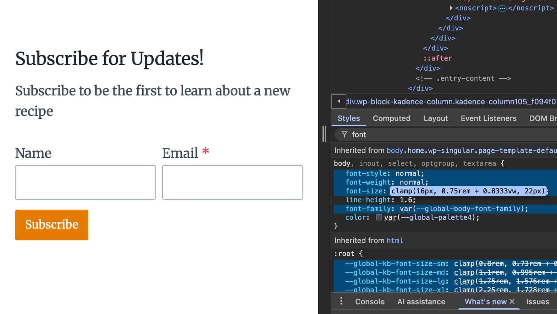 Front End Clamp CSS