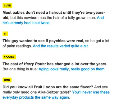 Email marketing campaign from Buzzfeed