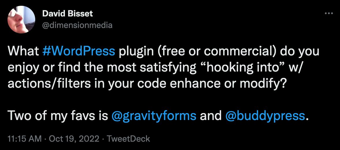 A tweet from @dimensionmedia that reads 