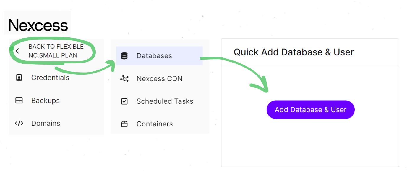 e, you'll find an option labeled Quick Add Database & User.
