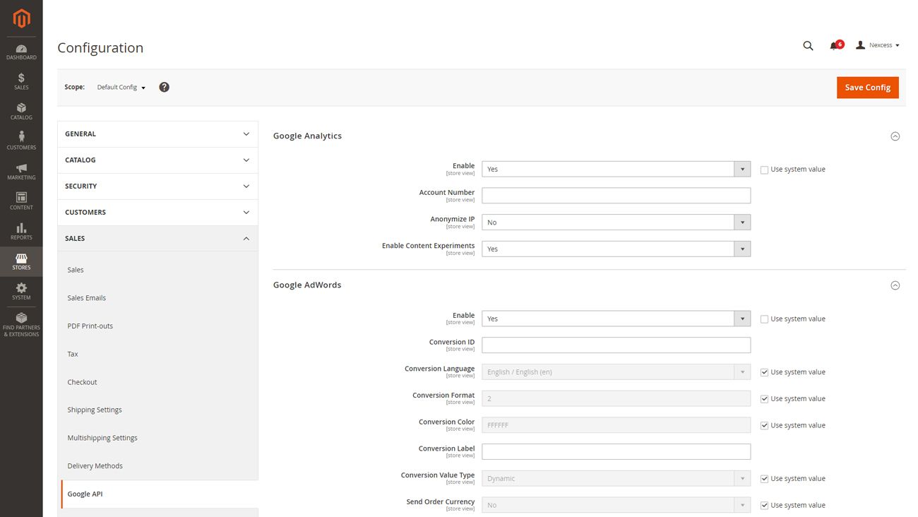 Magento 2 Google Analytics and Adwords integrations.